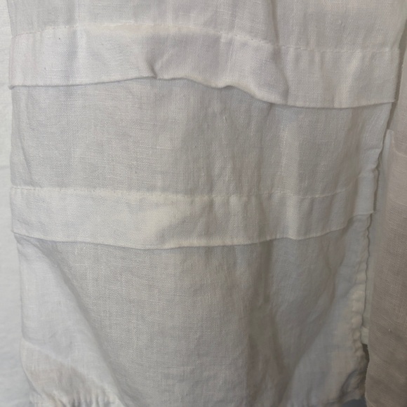 White Lightweight Sheer Tunic Cover-Up 1X Linen Summer Vacation Coastal - Picture 5 of 6